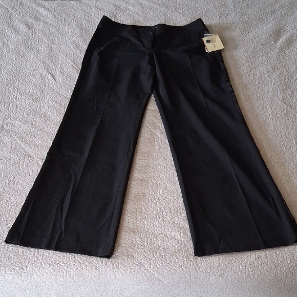 New Michael Kors Black Tuxedo Wide Leg Pants - Picture 1 of 7